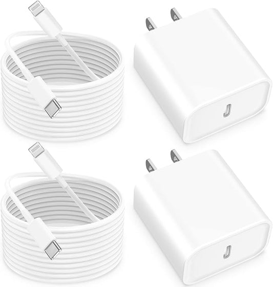 【MFi Certified】iPhone 14 Fast Charger, Linocell 2Pack 20W PD USB-C Power Type-C Wall Charger Adapter with 6FT Type-C to Lightning Cable Compatible for iPhone 14 13 12 11 Pro Max XS XR Mini X 8 SE iPad
