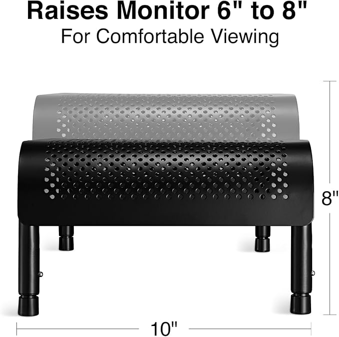 Staples Adjustable Steel Monitor Stand – Ergonomic Desktop Riser for Monitors, Laptops & Office Accessories