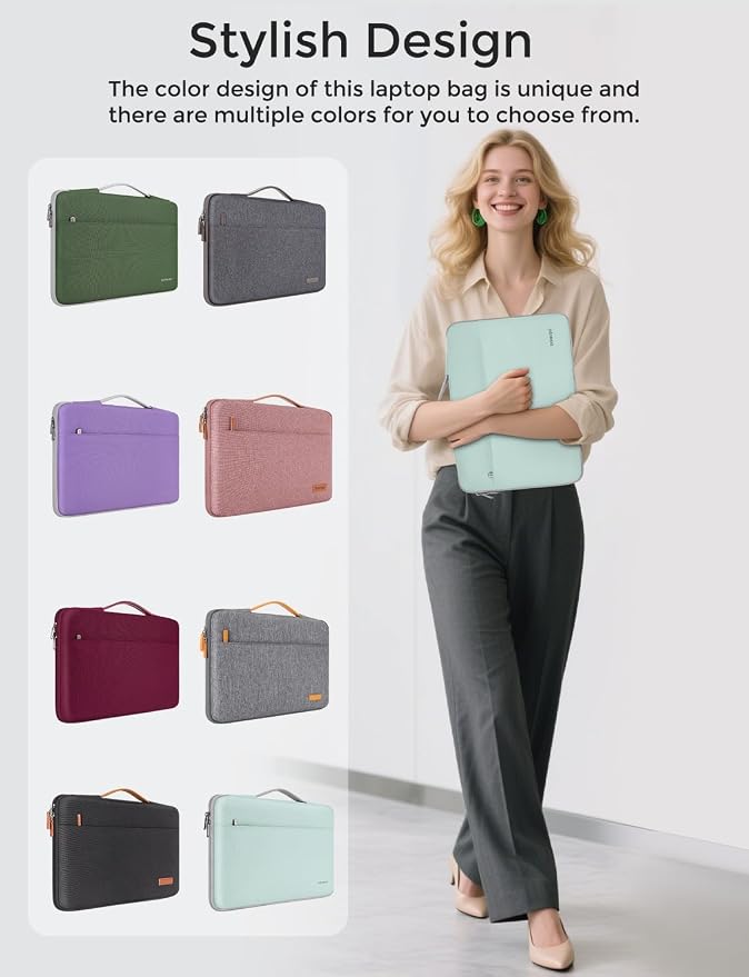 DOMISO 14 inch Laptop Case Sleeve Protective Cover Compatible with 15 inch MacBook Air M4 M3 M2,MacBook Pro,14-15 inch HP Dell ASUS Lenovo Chromebook,Waterproof Computer Cases Bag,Mint Green