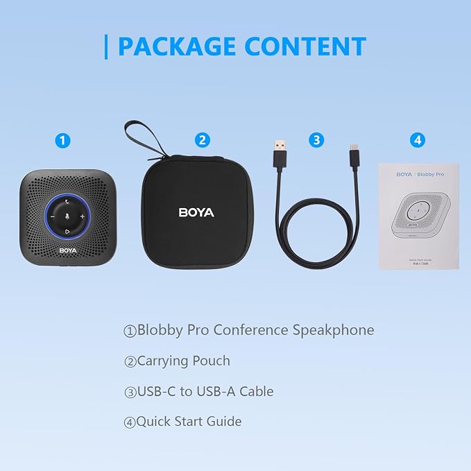 BOYA Blobby Pro Bluetooth Speakerphone, 360° Voice Pickup, Noise Reduction, 16H Call Time, USB Conference Microphone for Home Office Zoom Teams, Portable Speaker Daisy Chain for Large Meetings