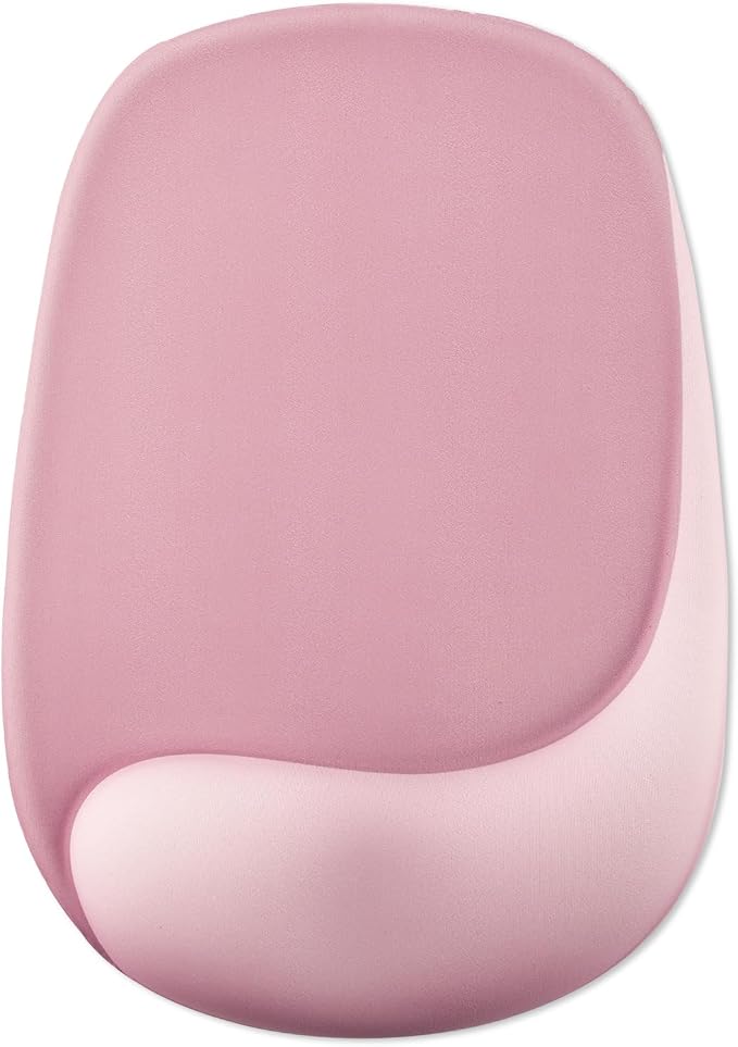 Mouse Pad with Wrist Rest Support, Ergonomic Mousepad with Comfortable Gel Cushion, Gaming Mouse Pad with Non-Slip PU Base, Relieve Pain Relief, for Home Office Computer Laptop, Pink