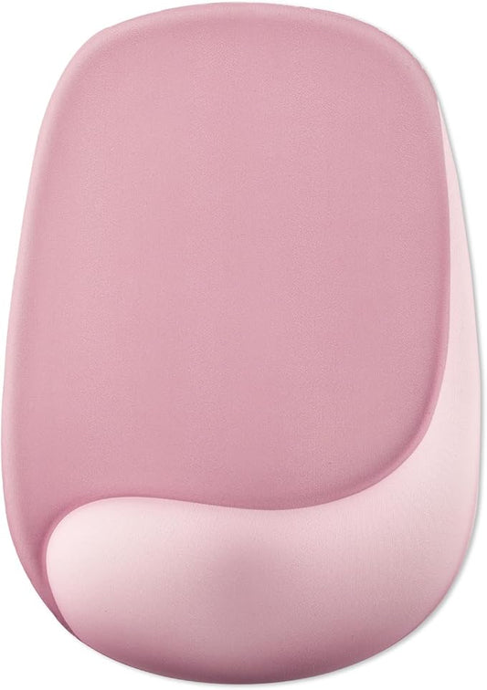 Mouse Pad with Wrist Rest Support, Ergonomic Mousepad with Comfortable Gel Cushion, Gaming Mouse Pad with Non-Slip PU Base, Relieve Pain Relief, for Home Office Computer Laptop, Pink