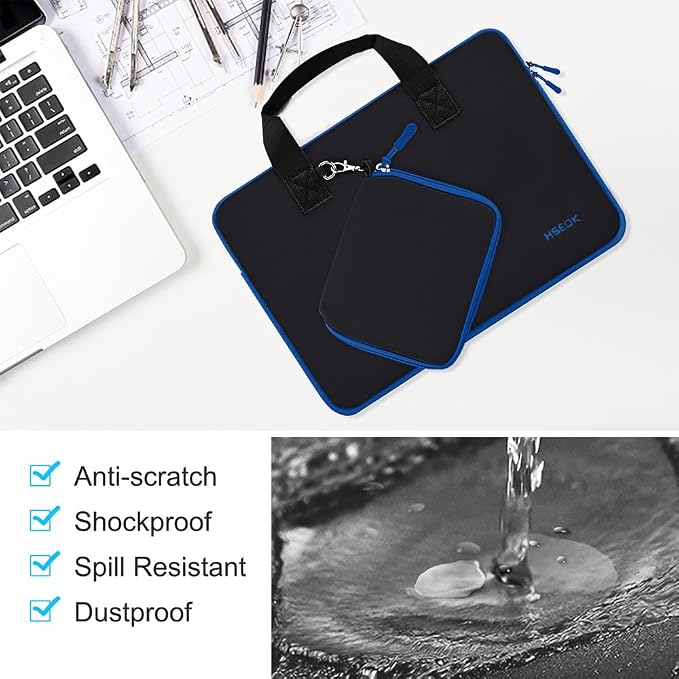 Hseok Laptop Sleeve 13.3-14 inch Case with Small Pouch, Neoprene Computer Bag Compatible with MacBook Neo/Pro 14 M5/M4/M3/M2/M1, Mac Air/Pro 13.3, XPS 14 and Most 13-14 inch Notebooks,B01K03