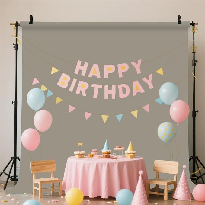 Grey Photo Backdrop for Photoshoot Photography Background Studio Backdrop Streaming Video Shooting 5x7FT