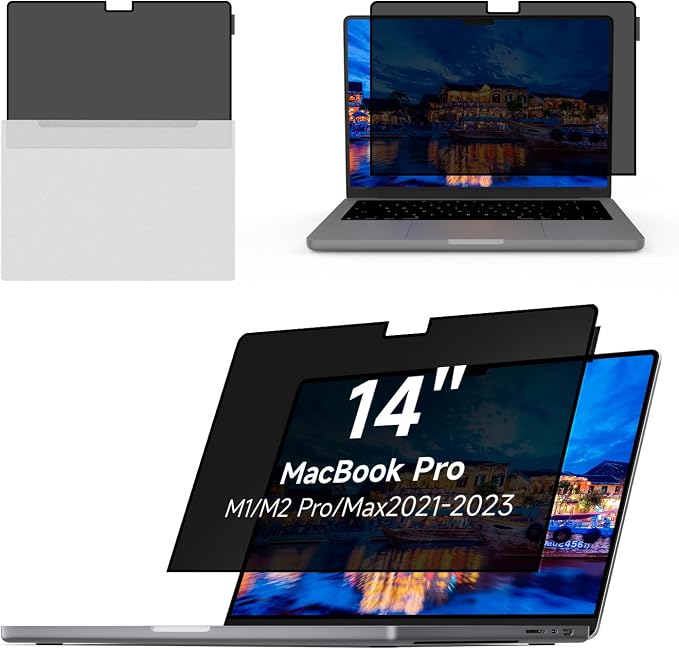 Yamaya Laptop Privacy Screen MacBook Pro 14 inch 2021~2023 (M1 Pro/M1 Max/M2 Pro / M2 Max A2779/A2442),Removable Computer Screen Privacy Shield for Mac 14Inch