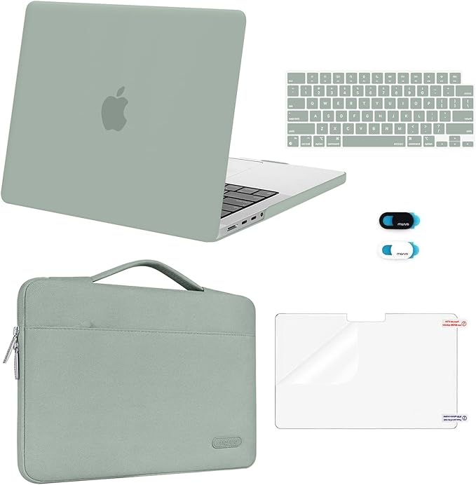 MOSISO Compatible with MacBook Pro 14 inch Case M5 2026 M4 M3 M2 M1 2025-2021 A3427 A3426 A3434 A3112 A3185 A3401 A2918 A2992 A2779 A2442, Case&Bag&Keyboard Skin&Webcam Cover&ScreenFilm, Antique Green