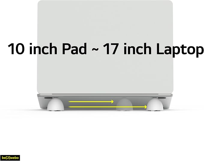 Portable Egg Keyring Style Anti-Slip Silicone Laptop & Pad Stand 2set(4pcs) - Ergonomic Viewing, Typing, Drawing, Cooling Foot/White Yellow (white+yellow)