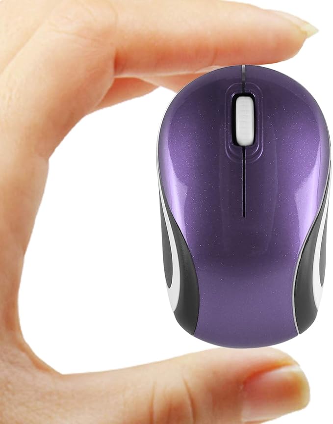 elec Space Mini Small Wireless Mouse for Kids Children 3-7 Years Old Child Size Optical Portable Mini Cordless Mice with USB Receiver for Laptop Computer (Purple)