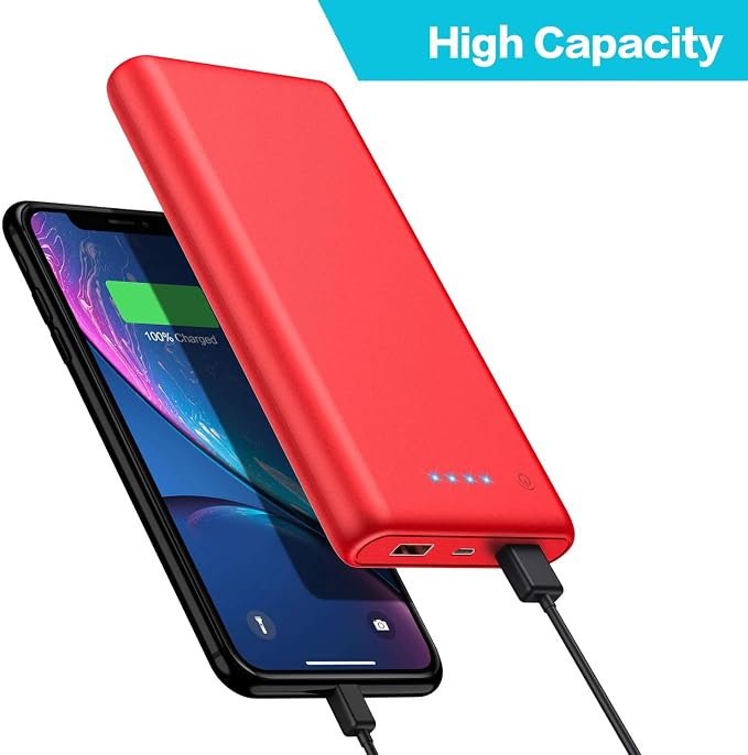 Portable Charger Power Bank 26800mah,Ultra-High Capacity Safer External Cell Phone Battery Pack,2 USB Output High Speed Charging Power bank Compatible with iPhone 17 16 15 14 13 Samsung Android LG-Red