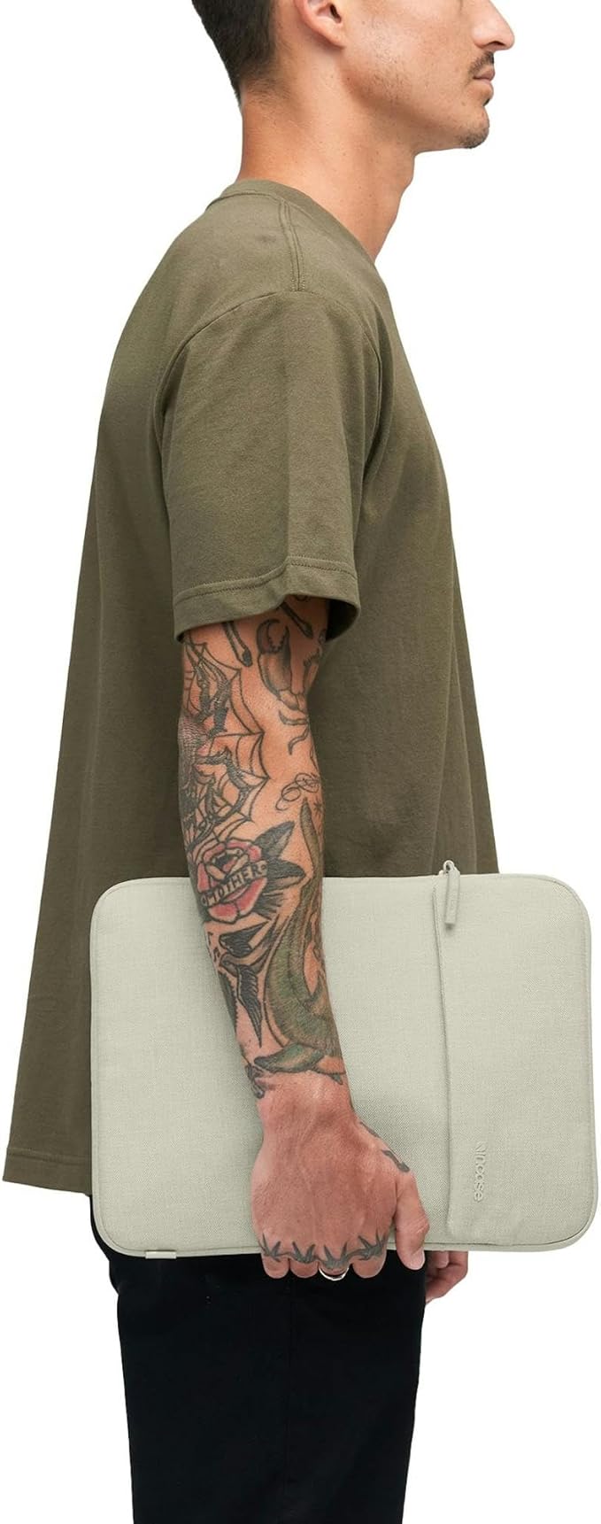 Incase Crosstown Sleeve with Woolenex - 16 Inch Laptop/MacBook Sleeve – Vertical Orientation, Cushioned Protection, Durable Construction, External Slip Pocket - Limestone