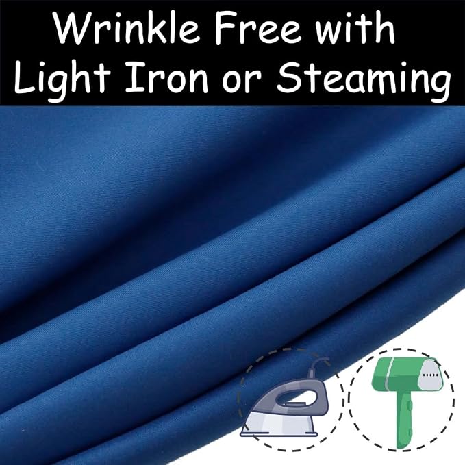 King Mills 10x10 ft Royal Blue Backdrop Curtain for Photography, Also Serving as Background for Golf Simulators for Home, Streaming Backdrop, Podcast Background, Zoom Backdrop.