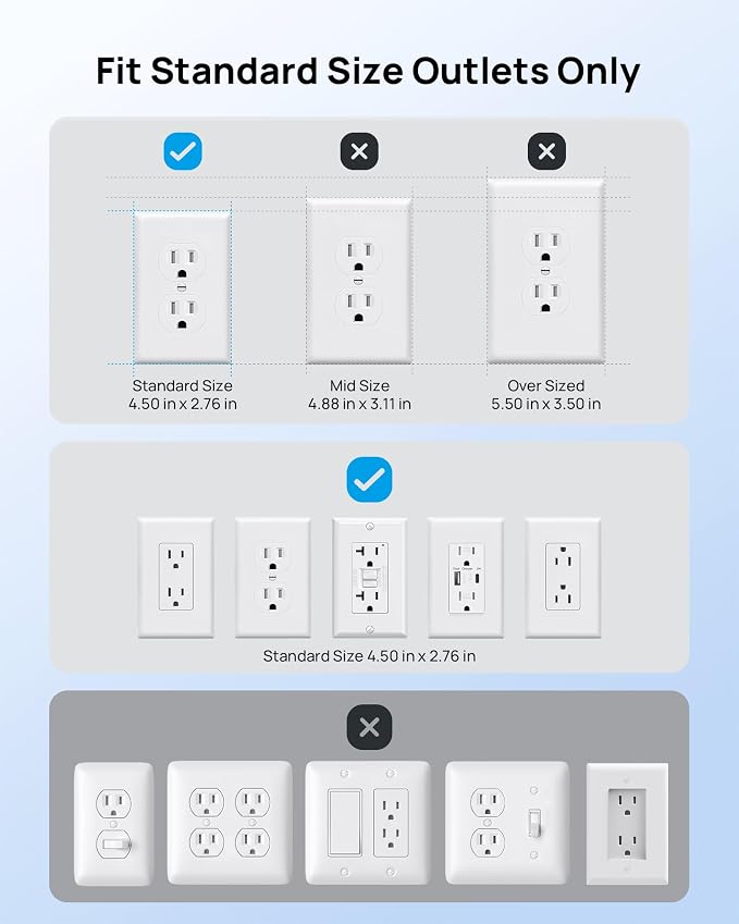 TROND 10FT Flat Extension Cord with Ultra-Thin Outlet Cover, Flat Wall Plug Power Strip with 4 AC 4 USB Ports, Hidden Outlet Extender for Tight Spaces, 10A/1250W, 900J Surge Protection, White