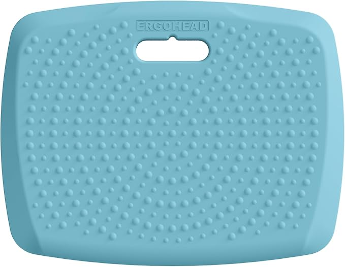 3/4 inch Thick Office Standing Desk Mat, Portable Cushioned Standing Pad with Massage Points, Anti Fatigue Kitchen Floor Mat with Handle, Multi-Purpose Floor Comfort Mat (Teal, 17" x 22")