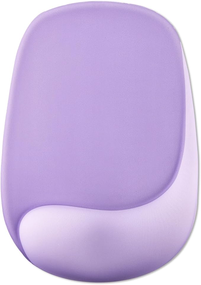 Mouse Pad with Wrist Rest Support, Ergonomic Mousepad with Comfortable Gel Cushion, Gaming Mouse Pad with Non-Slip PU Base, Relieve Pain Relief, for Home Office Computer Laptop, Purple