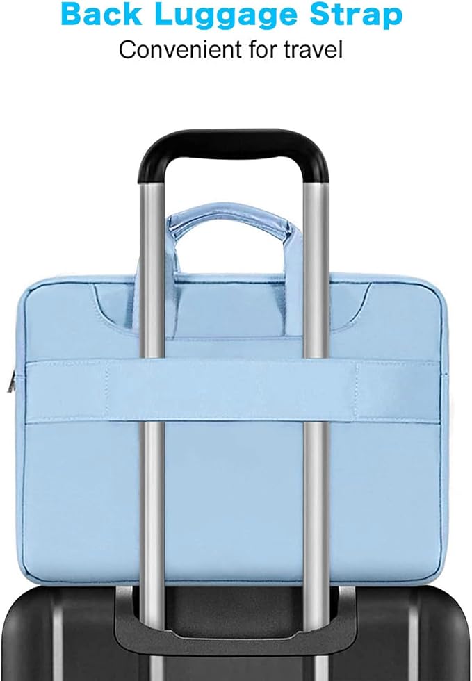 MOSISO 360 Protective Laptop Bag 13.3 inch, 13-14 inch Computer Bag Compatible with MacBook Air 13 inch/Pro 13 inch/Pro 14 inch,HP,Dell,Notebook, Laptop Carrying Case with Strap&Handle, Airy Blue