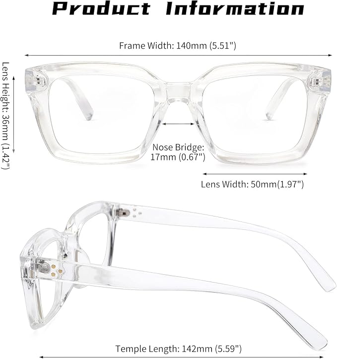 COASION Blue Light Blocking Eyeglasses Classic Thick Square Rim Frame Eyewear for Women Men