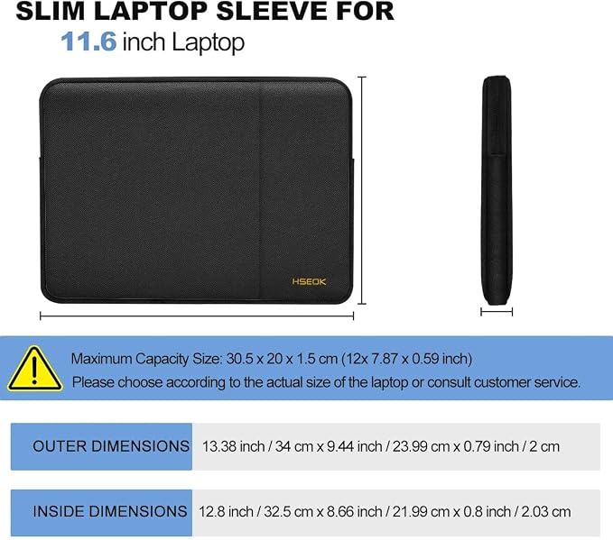 Hseok Laptop Case 11.6 Inch Sleeve Compatible with MacBook Air 13" 13.6" (M5/M4/M3/M2/M1), MacBook Pro 13" (M2 M1), MacBook Neo 13, iPad Pro Air 12.9" 13", XPS 13 and More 11.6-13 Notebooks,B01K01