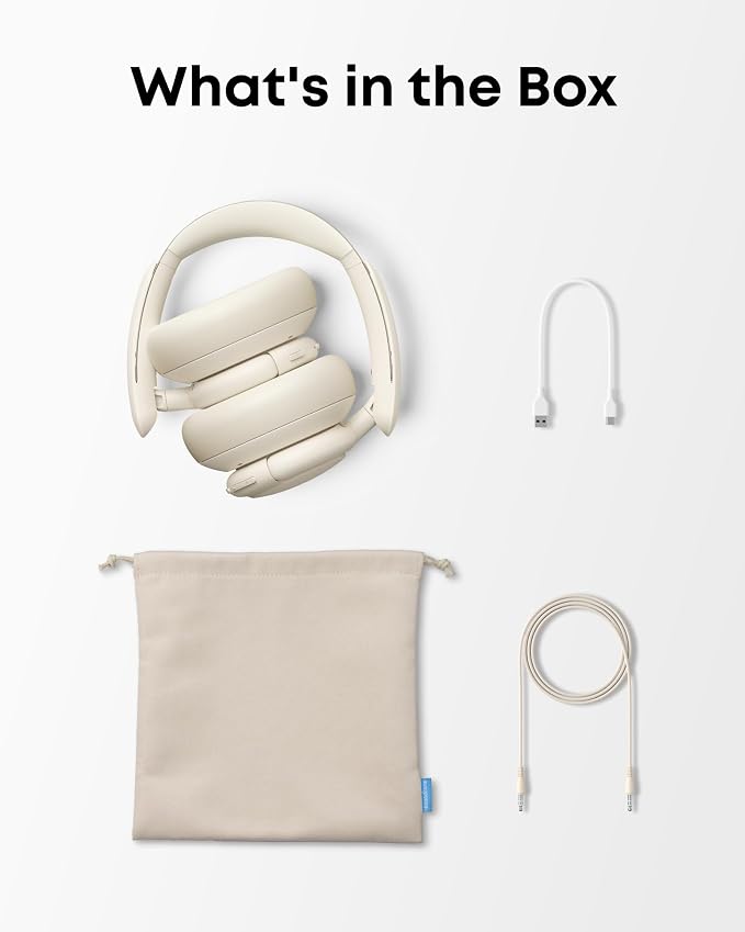 Soundcore Q30 by Anker, Hybrid Active Noise Cancelling Headphones, Multiple Modes, Hi-Res Audio, Custom EQ via App, 50H Playtime, Comfortable Fit, Bluetooth, Multipoint Connection (Renewed)