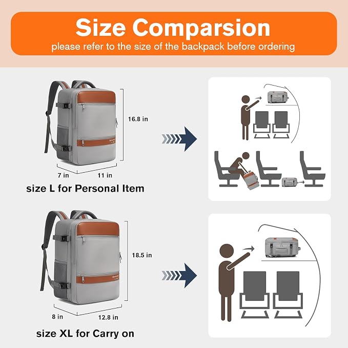 Practical Laptop Backpack, Next-Gen Bag for School Work Leisure & Travel, Luggage-Style Fashional Pack (Gray, 35L)