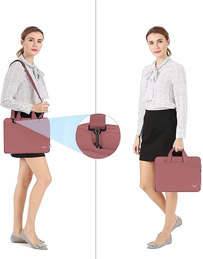 MOSISO 360 Protective Laptop Bag 15.6 inch, 15-16 inch Computer Bag Compatible with MacBook Air 15 inch/Pro 16 inch, HP,Dell,Lenovo,Asus,Notebook, Laptop Carrying Case with Strap&Handle, Dusty Rose