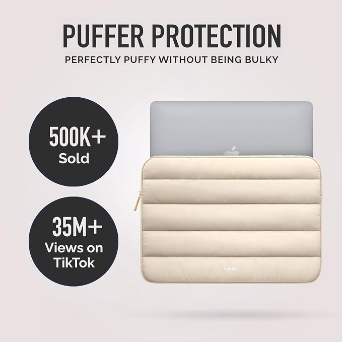 Vandel The Original Puffy Laptop Sleeve Case, 13-14 inch Laptop Sleeve Bag Case 13.3 Inch, Compatible with MacBook Air 13, Pro 14/13 iPad Pro 12.9, HP Dell ASUS, Computer Bag Cover