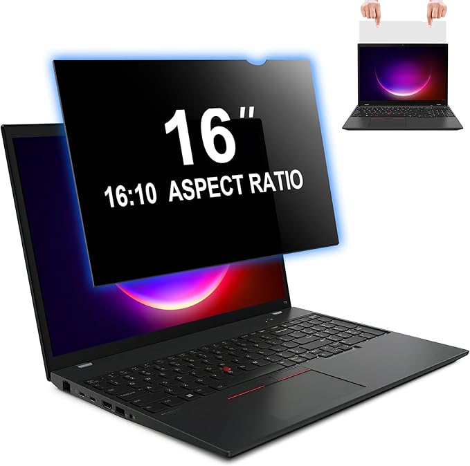 Magicmoon 16" Privacy Filter Screen Protector, Anti-Spy/Glare Film for 16 inch Widescreen Notebook Laptop with 16:10 Aspect Ratio (Width x Height:344.5mmx215mm)