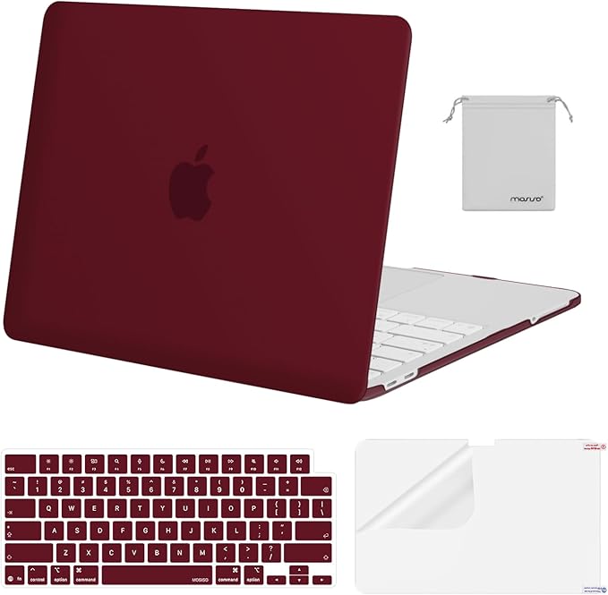 MOSISO Compatible with MacBook Neo Case 13 inch 2026 Release Model A3404 with A18 Pro Chip, 4 in 1 Kit Precision Fit Crack & Scratch Resistant Protective Hard Shell Case Cover, Burgundy
