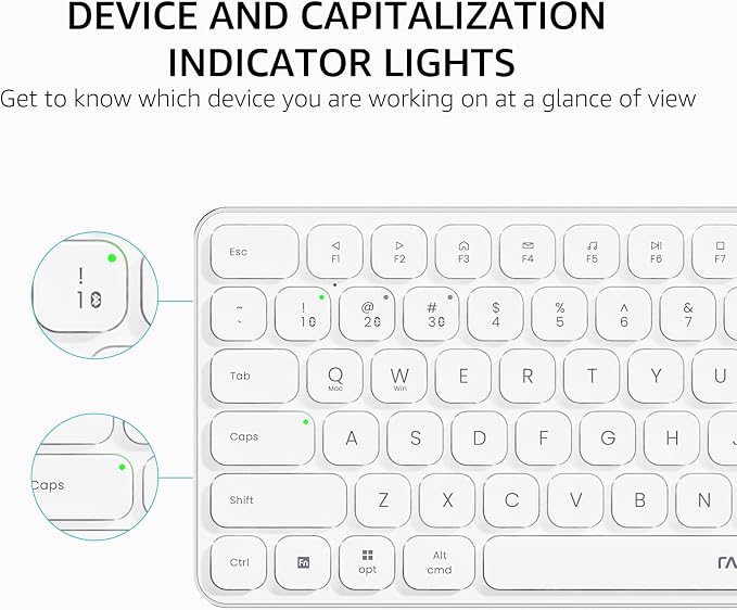 Rapoo 9010M Multi-Device Keyboard and Mouse Combo, 2.4GHz/Bluetooth 5.0/4.0 Wireless Keyboard & Mouse Set for Windows/Mac/Linux/Chrome, Support 4 Devices, Low-Profile Silent Click, Battery Powered