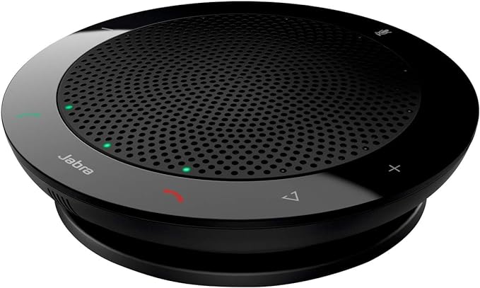 Jabra Speak 410 Corded Speakerphone for Softphones, MS-Optimized – Easy Setup, Portable USB Speaker for Holding Meetings Anywhere with Outstanding Sound Quality
