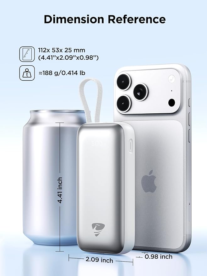 Portable Charger, Power Bank Fast Charging 10000mAh Battery Pack Charger Portable with Built in Cables Travel Essential Portable Power Bank for iPhone 17 16 15 14 13 Samsung Galaxy S24 S23(1Pack)