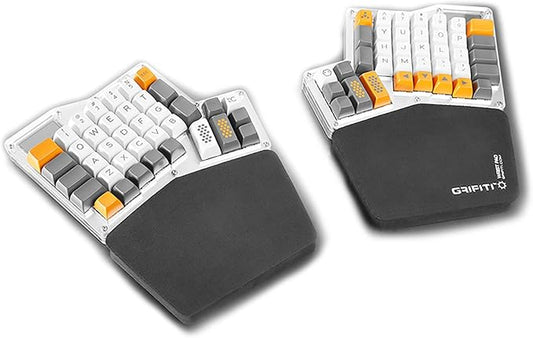 GRIFITI Fat Wrist Pad Ergodox 2 Piece Set 6.5" x 4.2" x 0.75" Mirror Wrists Rests Support Accessories for Gaming Computer Keyboard Sets - Hand Rest Ergonomic Keyboards Pads Palm Resting (Black Nylon)