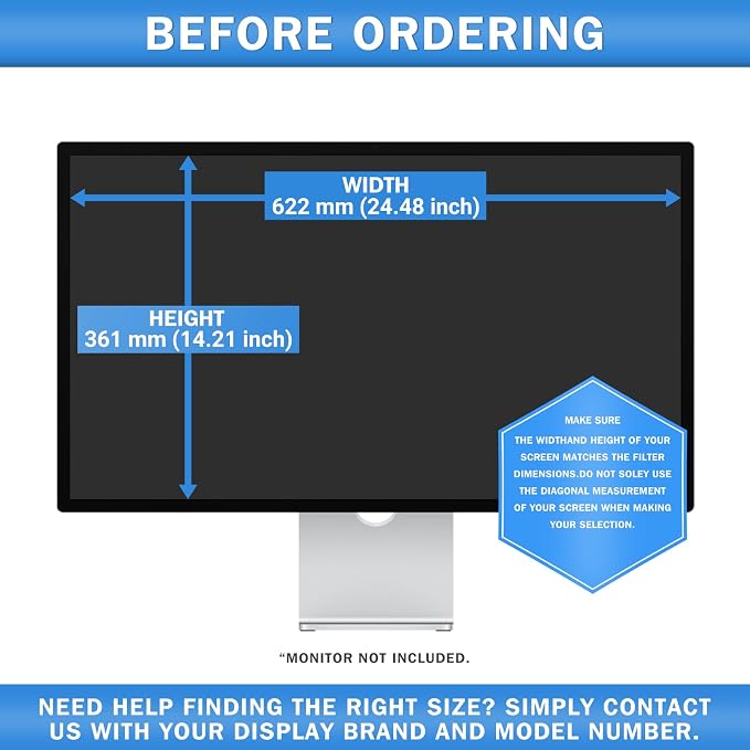 ZOEGAA 27 inch iMac Privacy Screen Filter for Studio Display, Removable Computer Screen Privacy Shield and Anti-Glare Screen Protector