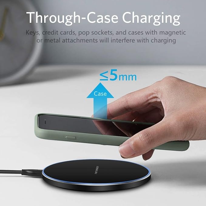 20W Fast Wireless Charger Pad,Wireless Phone Charging Station Compatible with iPhone 17 Pro/16/15/14/13/12/11/SE/X/AirPods,15W Fast Charge for Samsung Galaxy S26/S25/S24/S23/Note/Buds,Pixel