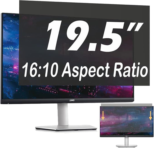 19.5 Inch Privacy Screen for Computer Monitor, 16:10 Anti-Spy Filter for Laptop & PC Display, Blue Light Blocking Anti-Glare Reversible Protector Film, Easy Slide-Mount Installation (19.5 Inch (16:10) (435mm × 236mm/ 17.13× 9.29in)