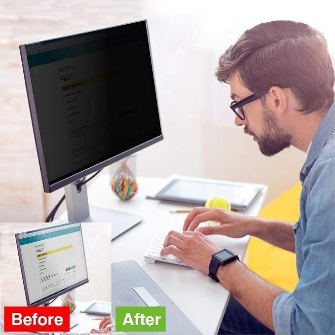30" Privacy Screen Filter for Widescreen 16:10 Aspect Ratio Anti-Glare/Anti Blue Light/Anti Scratch Film, Glare Relieve Screen Filter Shield Blue Light Filter. Size is(641 * 400 mm).