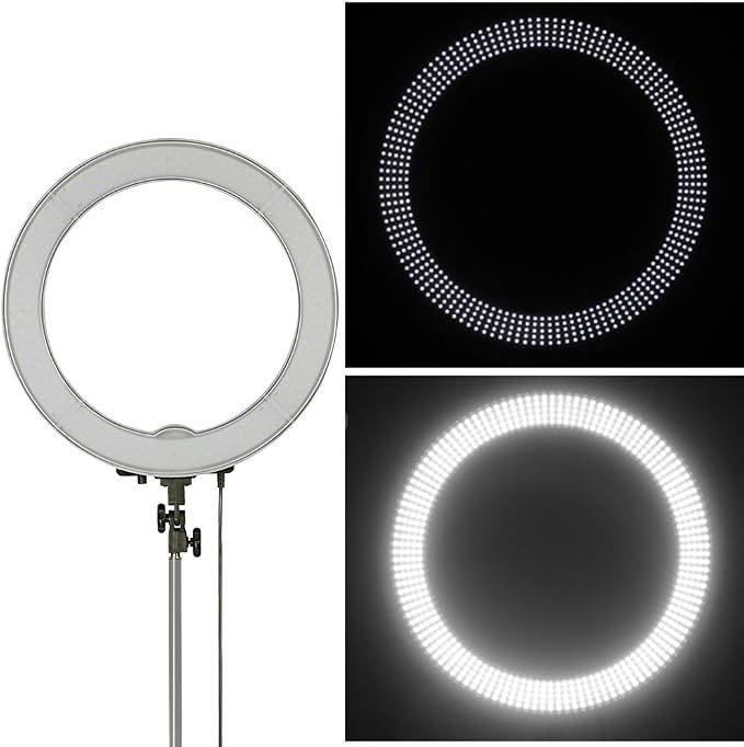 Neewer 18" Ring Light for Camera Phone, 55W Dimmable 5500K Light with 240 LEDs Color Filter Soft Tube Carrying Bag for YouTube TikTok Selfies Photography, Triangle Wall Mount Arm Included