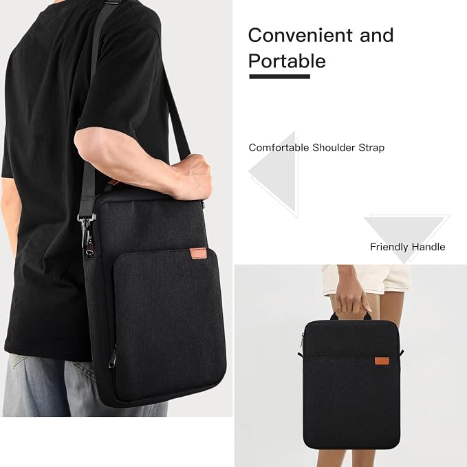 13 inch Laptop Sleeve for 2026 MacBook Neo A18 Pro A3404, 2026-2022 MacBook Air 13 M5 M4 M3, Protective Carrying Bag Travel Case Bag, Black