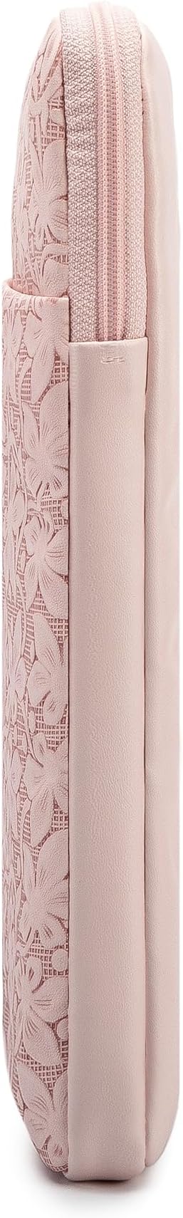 Kinmac 360° Protective Vertical Laptop Sleeve Case Cover Bag (Pink Floweret PU, 15 inch-15.6 inch)