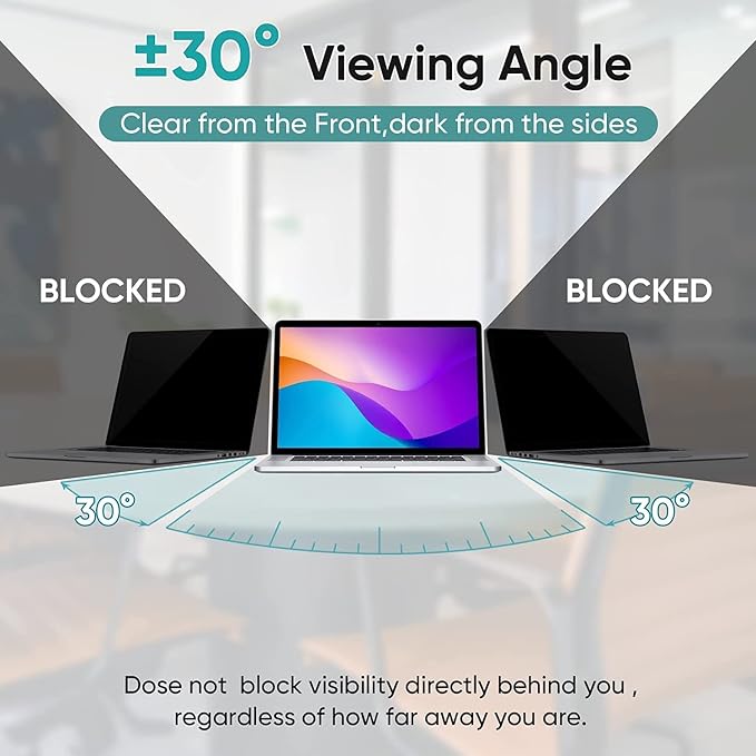 17.3" Laptop Privacy Screen Protector for 16:9 Aspect Widescreen Computer Monitor, 17.3 Inch Eye Protection Privacy Laptop Screen Filter Anti-Glare Anti-Blue Light Privacy Film Bubble Free