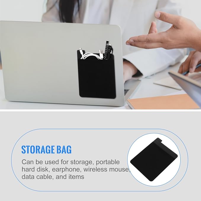 1Pcs Elastic Laptop Portable Organizer for Tablets Laptops Storage Bag for Mouse and External Hard Data Cables Black