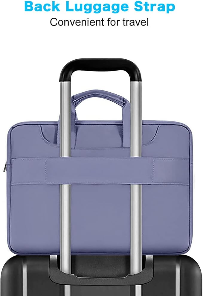 MOSISO 360 Protective Laptop Bag 15.6 inch, 15-16 inch Computer Bag Compatible with MacBook Air 15 inch/Pro 16 inch, HP,Dell,Lenovo,Asus,Notebook, Laptop Carrying Case with Strap&Handle, Lavender Gray