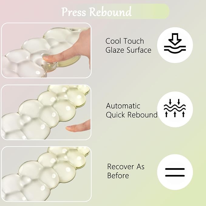 Cloud Keyboard and Mouse Wrist Rest Set Gel Keyboard Wrist Rest for Computer Transparent Ergonomic Mouse Wrist Pad Silicone Non-Slip Cute Clear Wrist Pad Support for Gaming Typing 68%/75% Yellow Pink