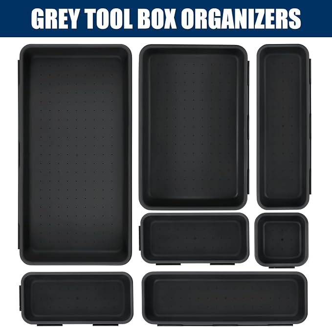 【LARGE SIZE】【68PCS】Tool Box Organizer Tray Divider, 【5 Size】Toolbox Desk Drawer Organizer, Organization and Storage Toolbox for Garage Accessories (68PCS 5Sizes)