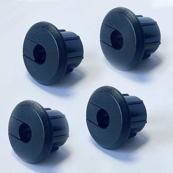 Furniture Wall Hole Bushing Cable Grommet for Starlink Ethernet Cable,Covering 3/4 inch Desk Holes,Universal Cable Management Wire Organizer Pass Through Holes Cover Kits (Black - 4 Pack)