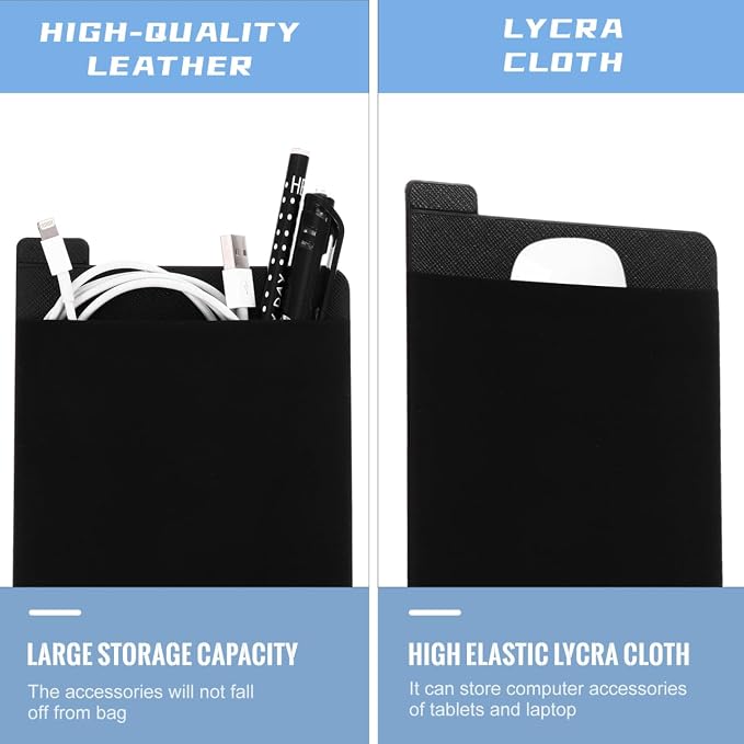 Totority Laptop Organizer Bag with Elastic Adhesive Pocket for External Hard Drive Mouse Cables and Tablet Accessories Storage