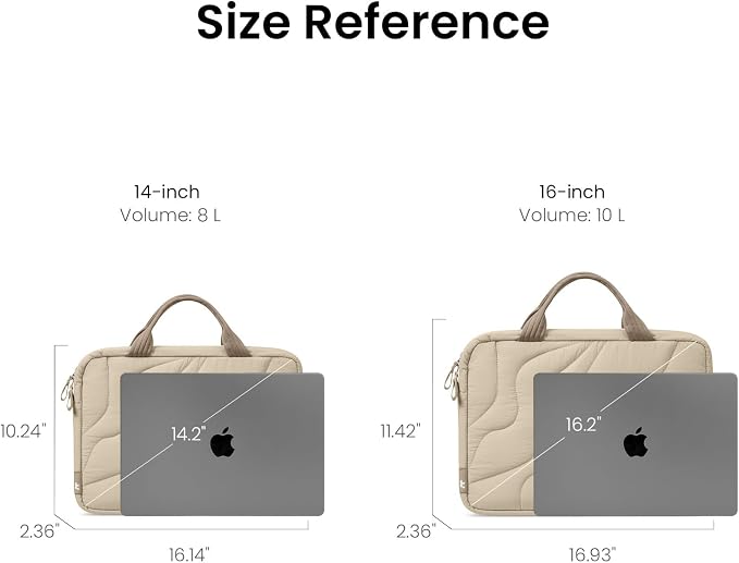 tomtoc 15-16 Inch Puffy Laptop Carrying Bag for Women, Stylish Laptop Case Fits 15-16 Inch MacBook Air & Pro & Other 15"-16" Computers, Work Travel Briefcase Lightweight Handbag with Organized Storage