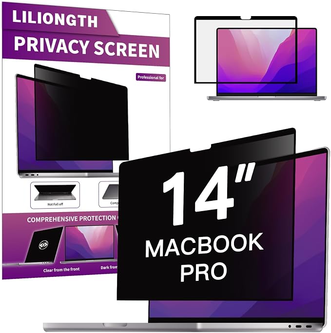 Privacy Screen Compatible with MacBook Pro 14 Inch (2021-2023, M1, M2, M3), Laptop Privacy Filter Shield and Anti-Blue Light Protector (Model: A2442,A2779,A2918,A2992)