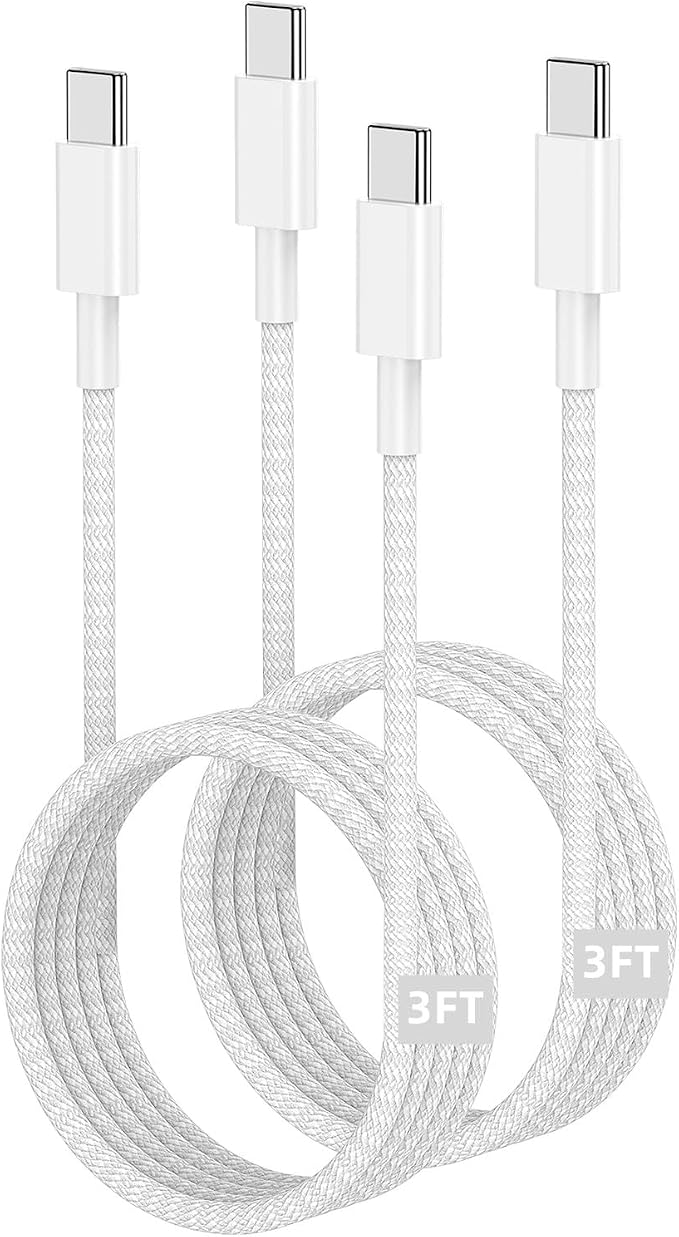 USB C to C Charger Cable 3ft,60W Type C to C Fast Charging Cable Cord 3 Feet for Apple iPhone 17 Pro Max/17 Air/16 Pro Max/16 Pro/15 Plus/15 Pro Max/MacBook 2021/2020/2019,iPad Pro/Mini/Samsung Galaxy