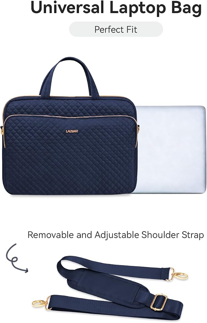 Laptop Case Bag Women Men Computer Sleeve Compatible with MacBook/Dell/HP/Acer/ASUS, Waterproof Shoulder Carrying Briefcase, Blue, 14-14.5 Inch