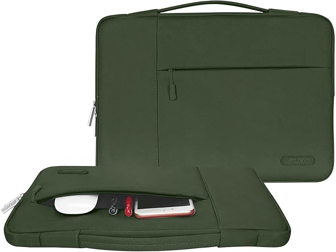 MOSISO Laptop Case 15 inch, Laptop Sleeve with Handle Compatible with MacBook Air 15 inch M5 A3448 M4 A3241 M3 A3114 M2 A2941 2026-2023, Dell XPS, Polyester Multifunctional Computer Bag, Army Green